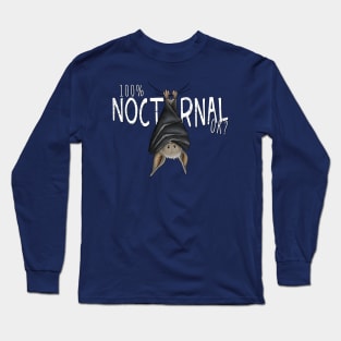 100% Nocturnal, OK? Casual Funny Dark Gothic Bat Long Sleeve T-Shirt